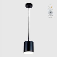Lámpara Colgante 1 Luz Cilindro Aludra Negro