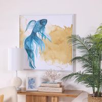 Cuadro con Marco Pez Azul 82.60 X 82.60 Cm