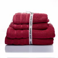 Set de 4 Toallas en Color Rojo - Viva
