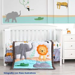 Set De Edredón Para Cuna Animales De Estanque 2 Pzas