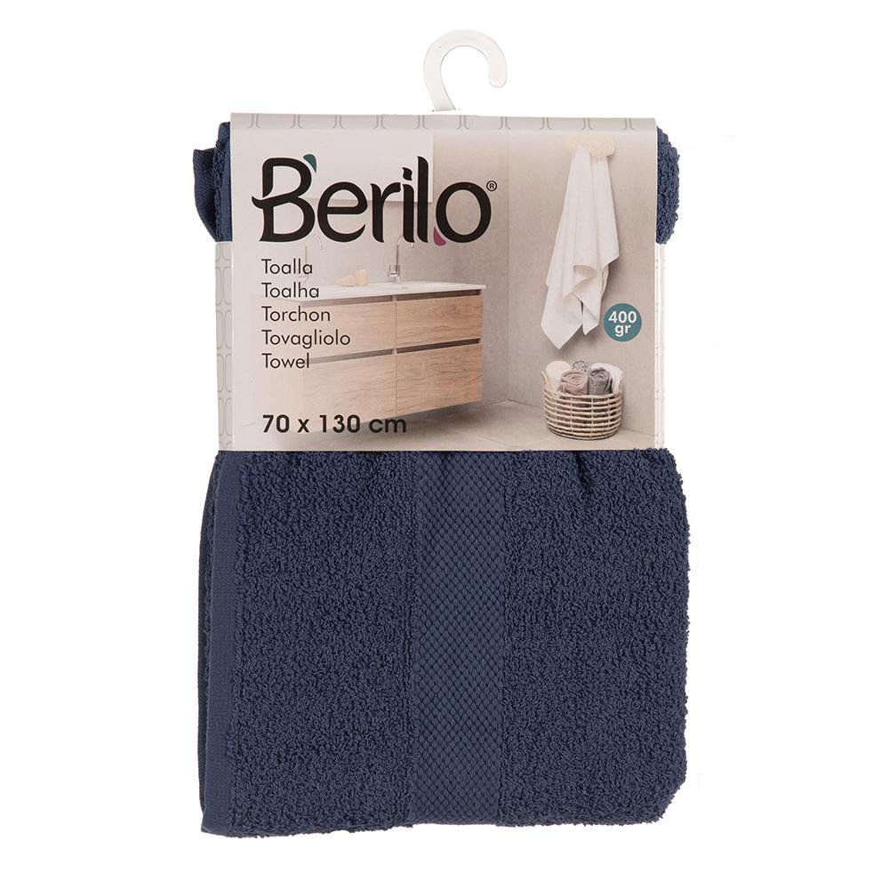 Toalla de Baño 80% Algodón 70 x 130 cm Color Azul Oscuro