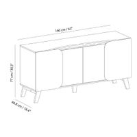 Bufetera Ely Café y Blanco de 160x46.8x77 Cm