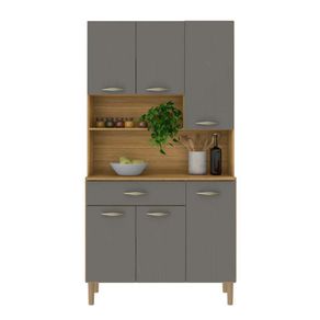 Mueble Organizador de Cocina Gris con Alacena