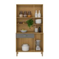 Mueble Organizador de Cocina Gris con Alacena