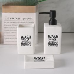 Set de 3 Piezas para Baño Blanco con Negro