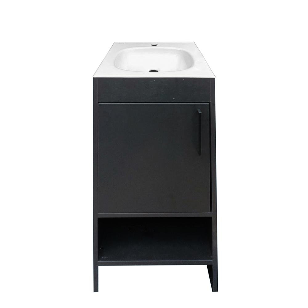 Vanity de Piso Aluvia Esencial de Madera Aglomerada con Lavamanos de Porcelana Negro 45 Cm