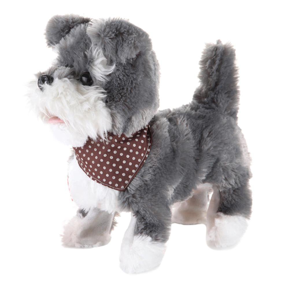 Mascota Interactiva Perrito Schnauzer Perrito Interactivo Schnauzer de Peluche con Sonido y Movimiento