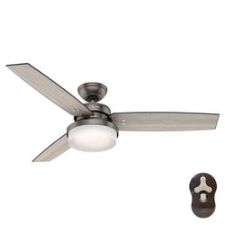 Ventilador Slate Cepillado 52 Plg Satin Hunter