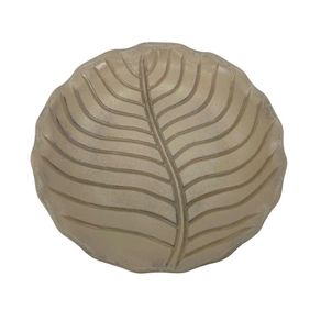 Plato Decorativo de MDF Diseño Hoja Café 28 X 3.6 Cm