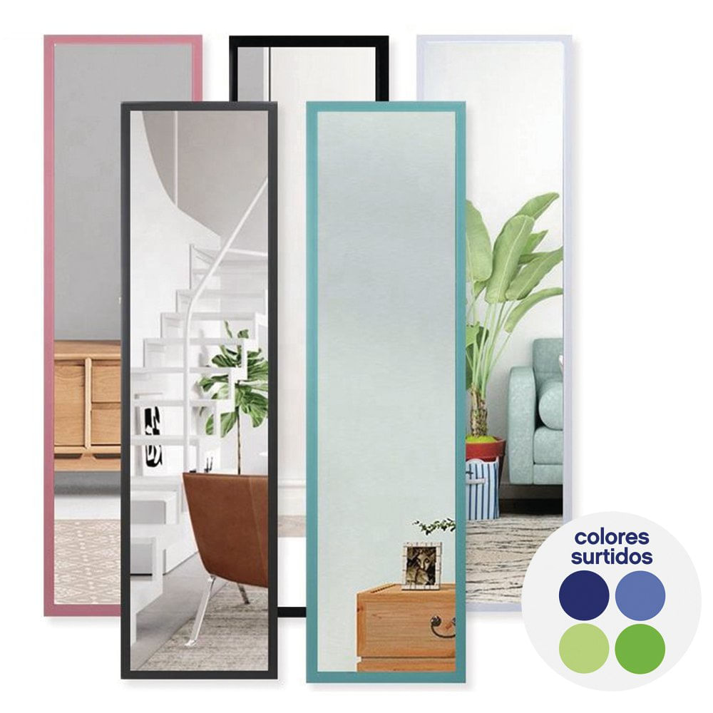 Espejo para Puerta 34 x 125 cm Rectangular Colores Surtidos