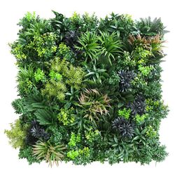 Panel de Follaje Sintético Estilo Mixto Verde 1 X 1 M