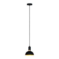 Lámpara Colgante Circular 1 Luz Negro y Dorado