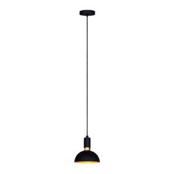 Lámpara Colgante Circular 1 Luz Negro y Dorado