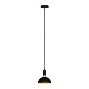 Lámpara Colgante Circular 1 Luz Negro y Dorado