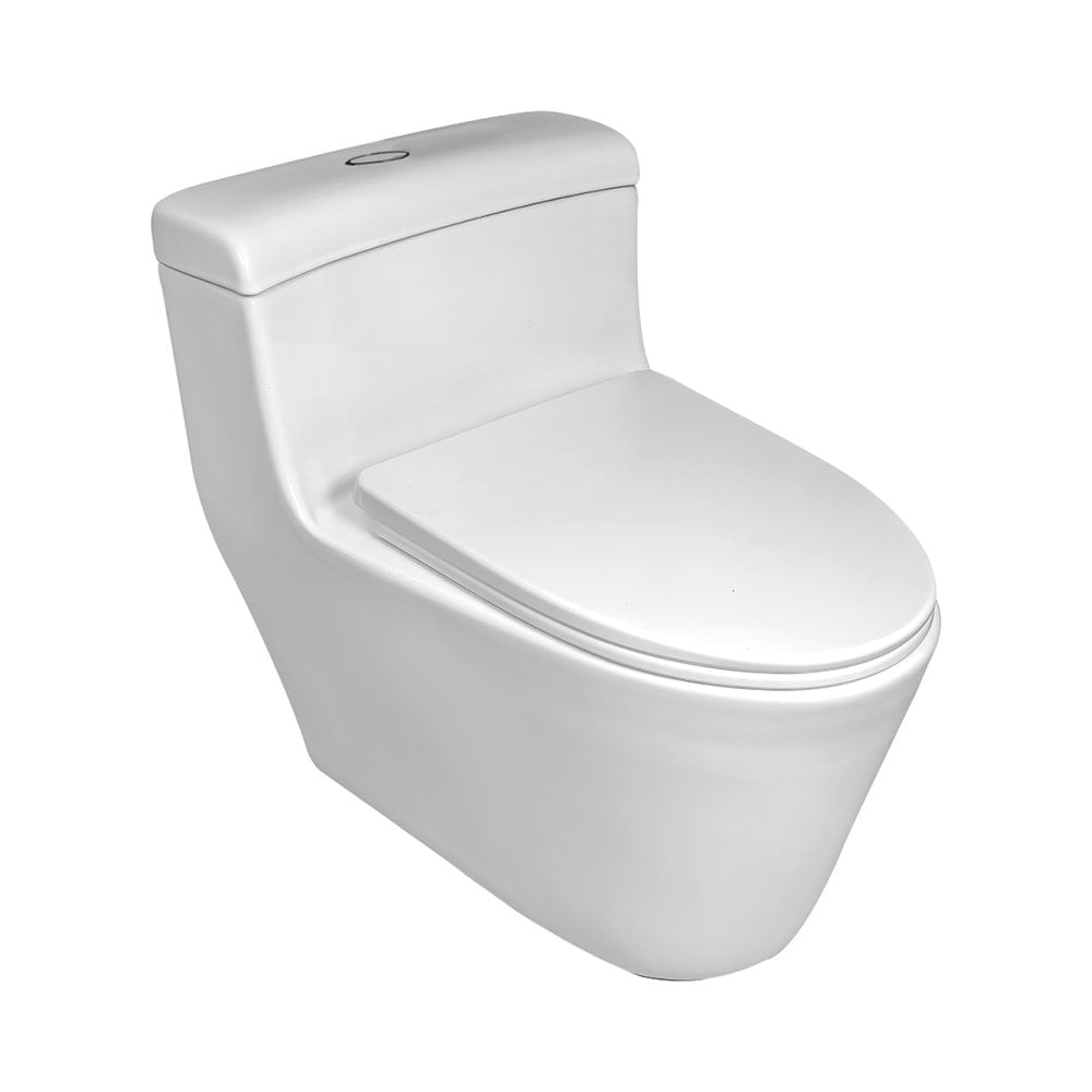 Sanitario de Una Pieza Palermo II con Descarga Dual y Asiento de Cierre Suave Blanco