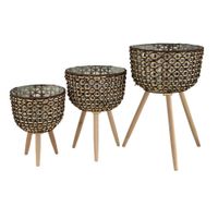 Set de 3 Canastas de Papel y Madera 34x3 Cm