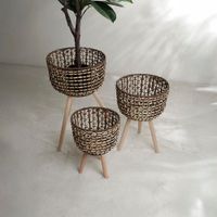 Set de 3 Canastas de Papel y Madera 34x3 Cm