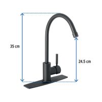 Monomando para Cocina Palanca Cuello Alto Negro Mate - Foset