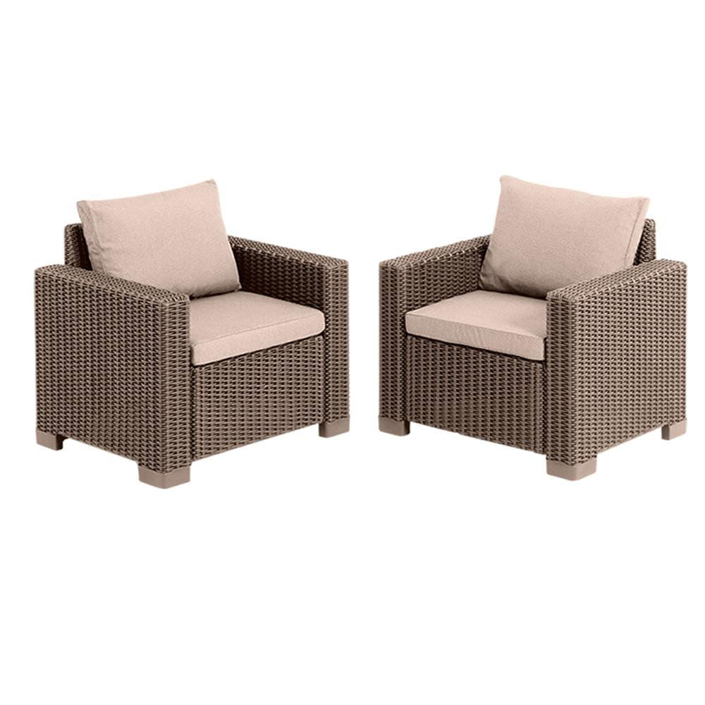 Set de 2 Sillas de Polipropileno California Color Capuccino