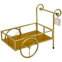 Carreta de Metal Decorativa Dorada 36X21X28 Cm