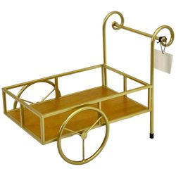 Carreta de Metal Decorativa Dorada 36X21X28 Cm