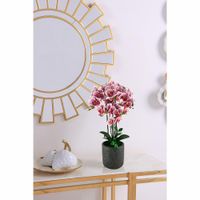 Orquídea Artificial en Maceta Blanca y Morada 72 Cm