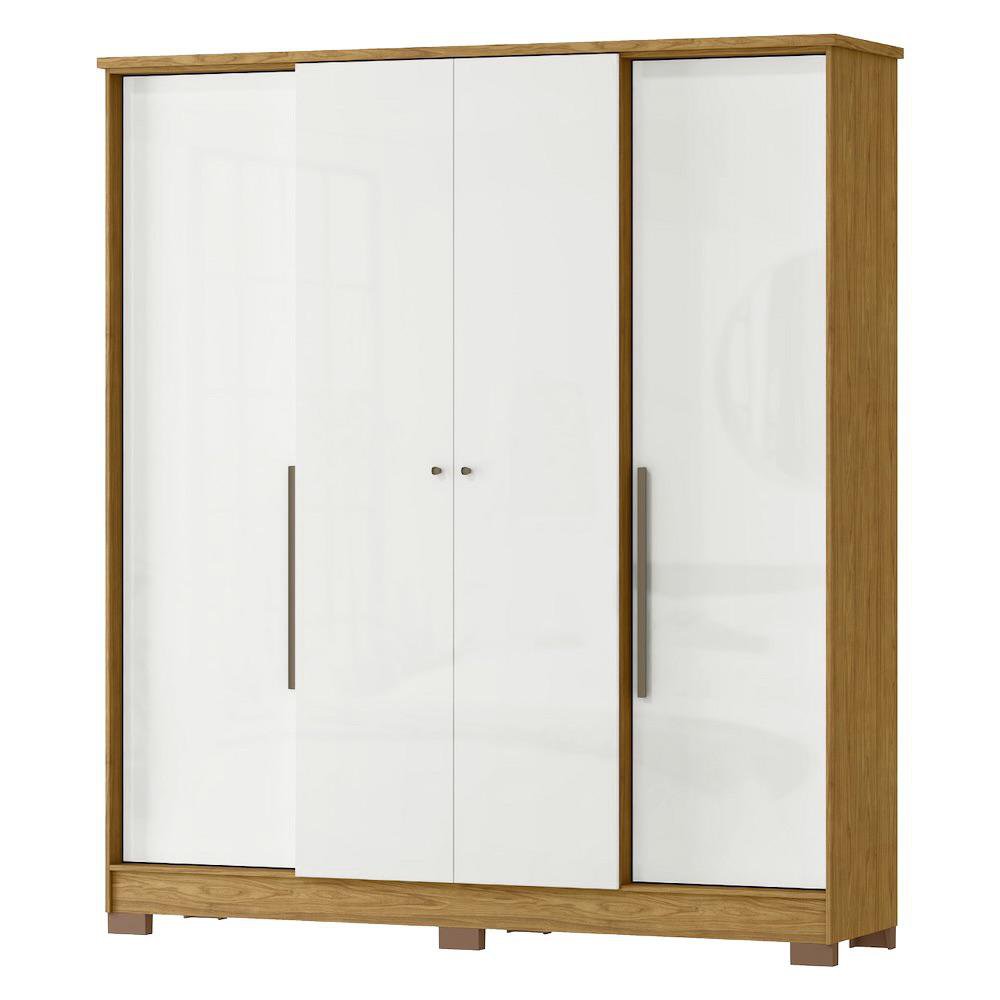 Clóset Mónaco con 4 Puertas 47.3 x 183 x 205 Cm Color Café y Blanco