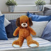 Peluche Perro Café de 80 Cm, Suave y Abrazable