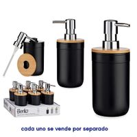 Dispensador de Jabón con Detalle en Bambú Negro