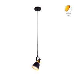 Lámpara Colgante para Interior 1 Luz Negro y Dorado