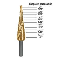 Broca Escalonada de Titanio 13 Escalones 1/8-1/2 Plg - Truper Expert