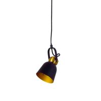 Lámpara Colgante para Interior 1 Luz Negro y Dorado