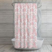 Set de Cortina con Ganchos Diseño de Rosas Rosadas