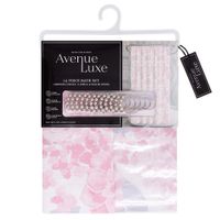 Set de Cortina con Ganchos Diseño de Rosas Rosadas