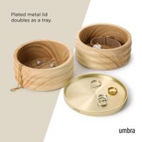 Joyero Circular de Madera con Acabado Natural