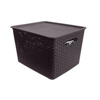 Caja Tipo Ratán Con Tapa 35X29X22 Cm - Green Tech Varios Colores