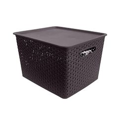 Caja Tipo Ratán Con Tapa 35X29X22 Cm - Green Tech Varios Colores