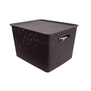 Caja Tipo Ratán Con Tapa 35X29X22 Cm - Green Tech Varios Colores