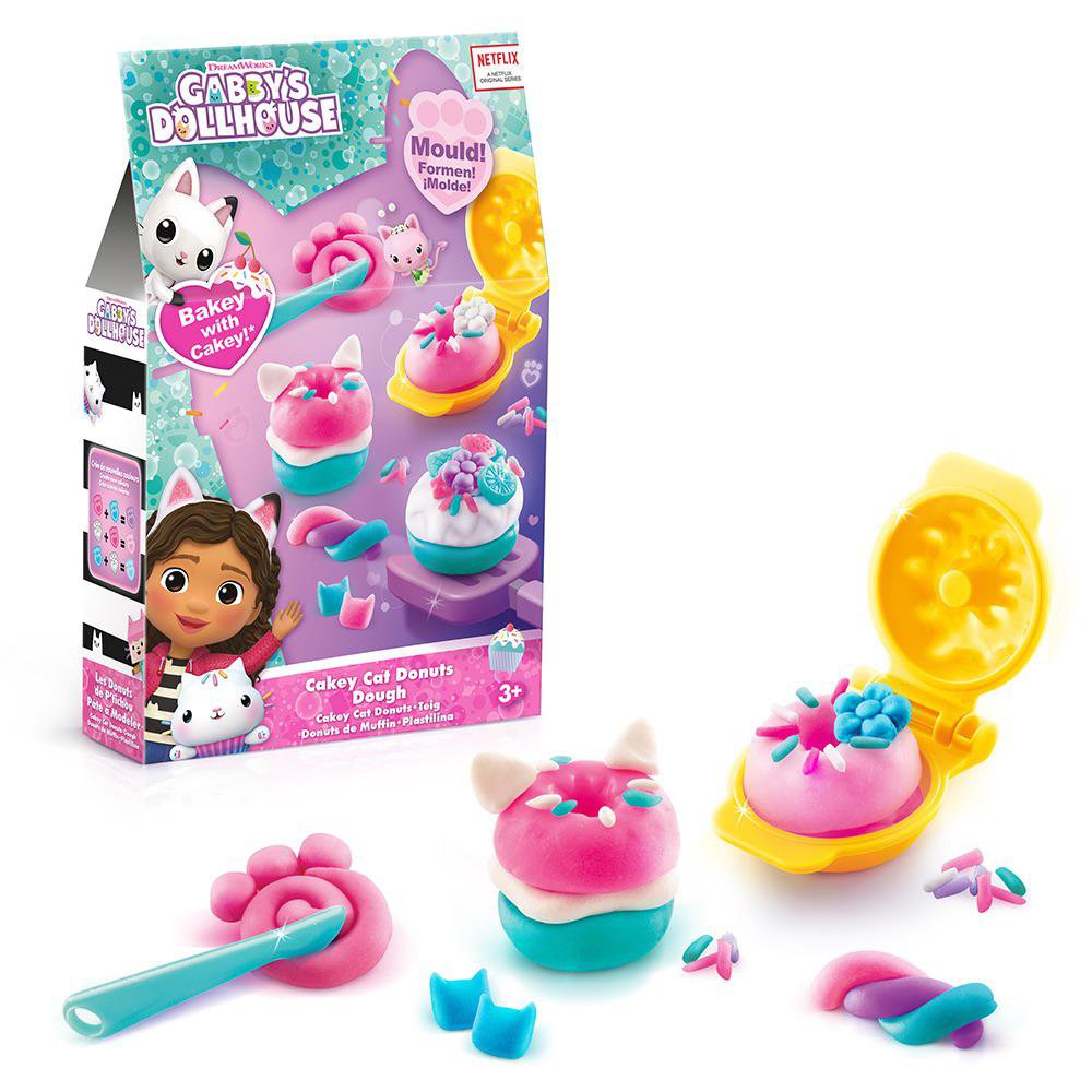 Set de Plasticina Gabby's Dollhouse Cakey Cat Donuts Dough para 3+ Años Set de Plasticina Donas de Cakey Cat