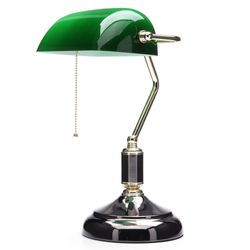 Lámpara de Escritorio Cromada y Verde 40 W