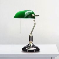 Lámpara de Escritorio Cromada y Verde 40 W
