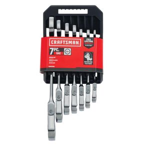 Juego de Llaves Combinadas con Cabeza Flexible SAE 7 Pzas