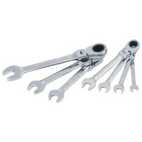 Juego de Llaves Combinadas con Cabeza Flexible SAE 7 Pzas