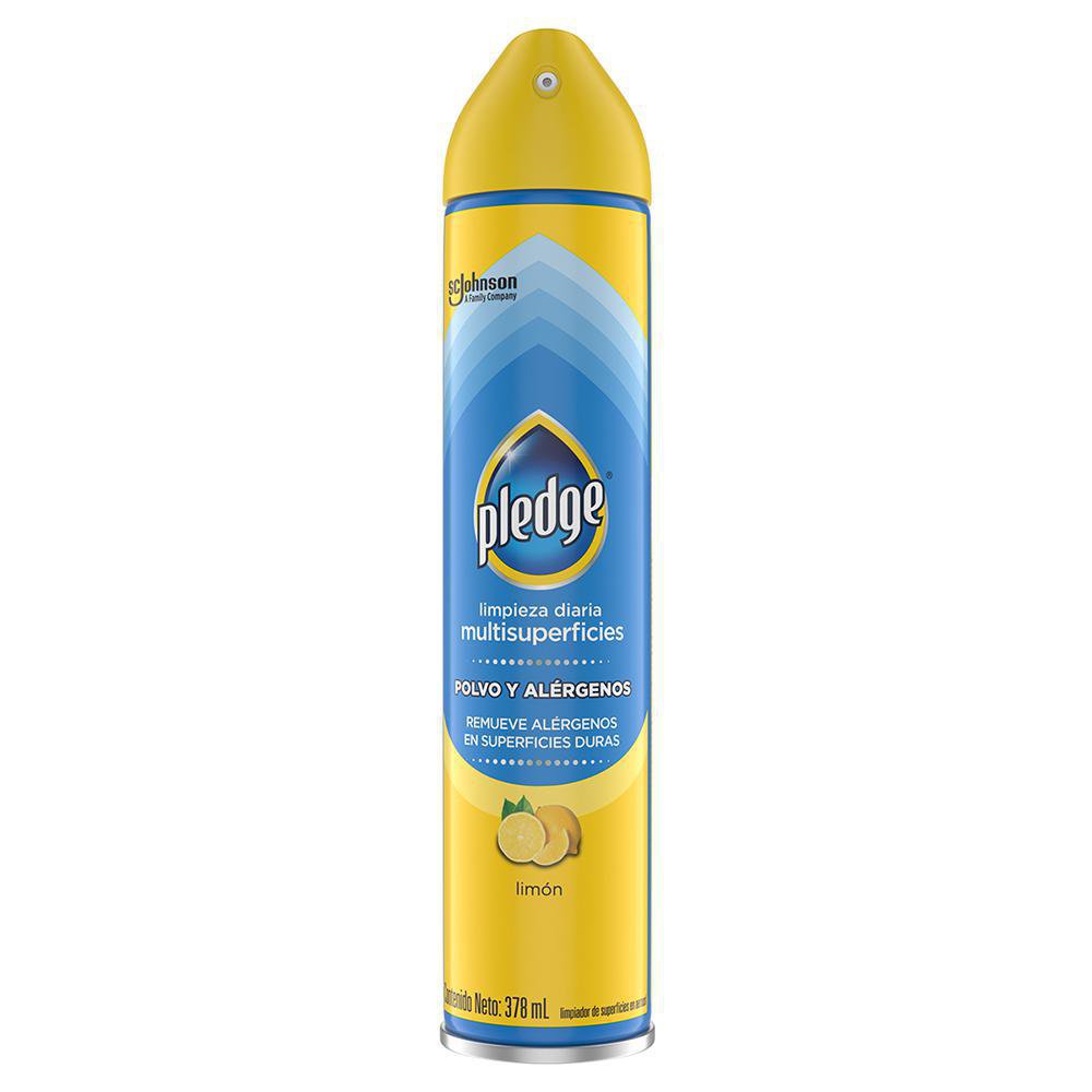 Limpiador en Aerosol Pledge Multisuperficies Aroma Limón de 378 ml