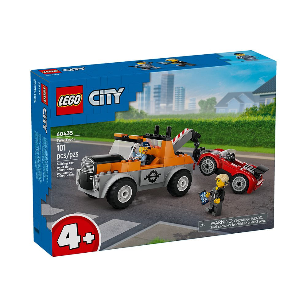 LEGO City Camión Grúa y Reparación de Auto Deportivo #60435 de 101 Piezas
