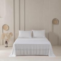 Set de Sábanas Stripe Bamboo Blanco - Varios Tamaños