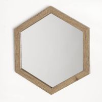 Set de 6 Espejos Decorativos Hexagonales de Madera