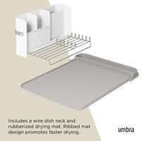 Escurridor de Platos Plegable Gris con Compartimentos