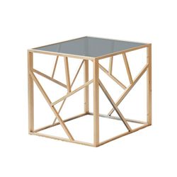 Mesa Auxiliar Alba Gris y Bronce 50X50X50 Cm