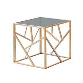 Mesa Auxiliar Alba Gris y Bronce 50X50X50 Cm